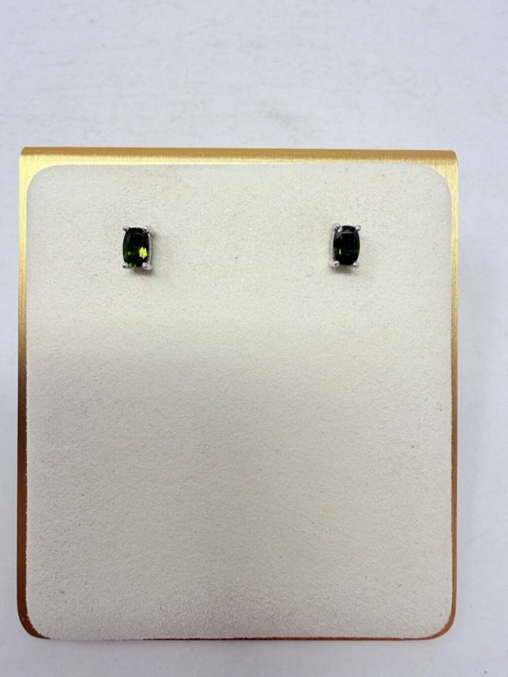 Shop LC Russian Diopside Stud Earrings in Platinum Over Sterling Silver 5502